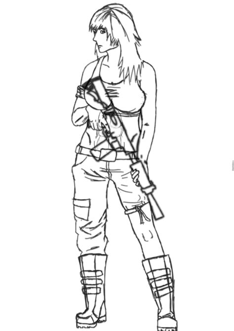 Girl Soldier Detailed Sketch By Hytsukaia Meme Center