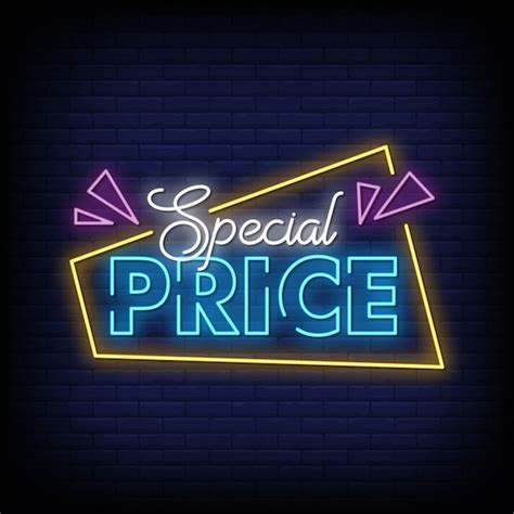 Premium Vector Special Price Banner Neon Sign Style Text Vector