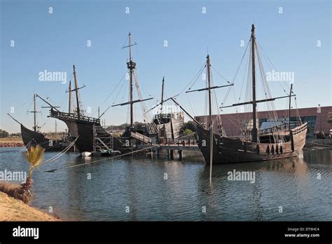 The Nina Santa Maria And Pinta R L Replica Ships In The Wharf Of
