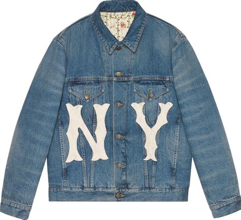 Gucci X Ny Yankees Blue Denim Jacket Inc Style