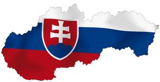 Filare di bandiere in tessuto. Bandiera Della Slovacchia Fotografia Stock - Immagine ...