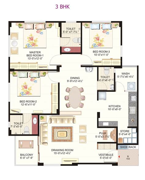 Bhk House Plan Ground Floor In Sq Ft Floorplans Click