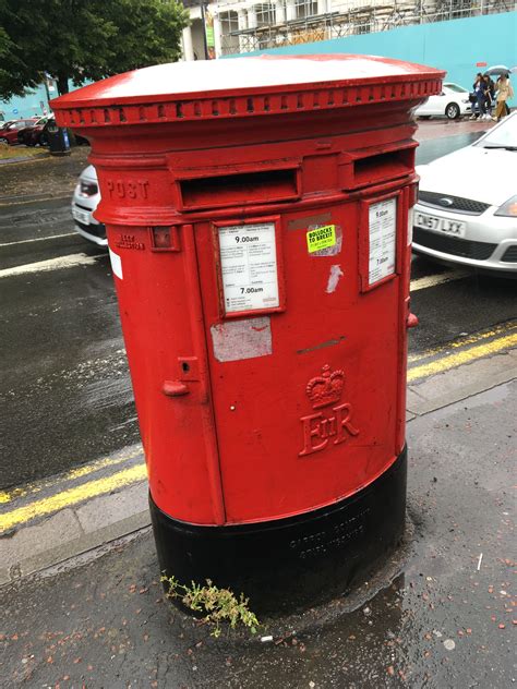 Double Post Box Near Museum Cardiff Cymru Uk Post Box Phone Box