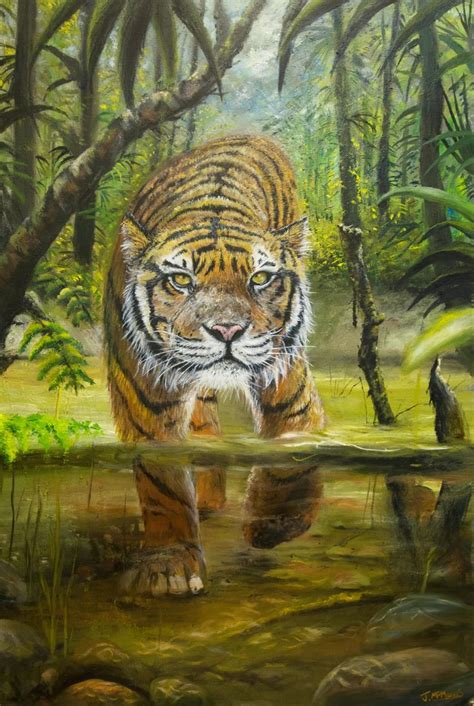 Tiger Art Print By Johnmcmanusart On Etsy Tiger Art Leopard Painting