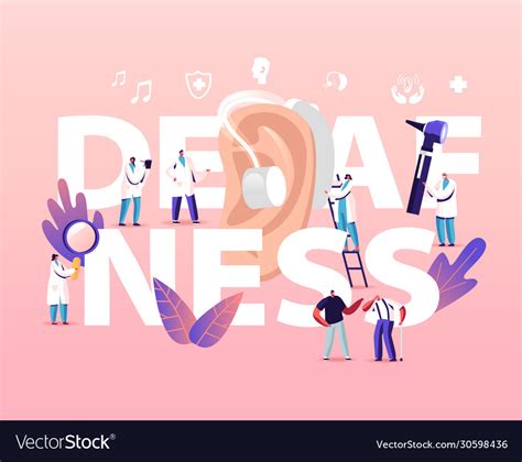 Deafness Concept Deaf People With Hear Problems Vector Image
