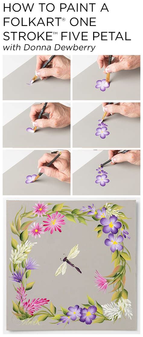 Learn How To Paint Five Petal Flowers Trailing Flowers And Ruffled