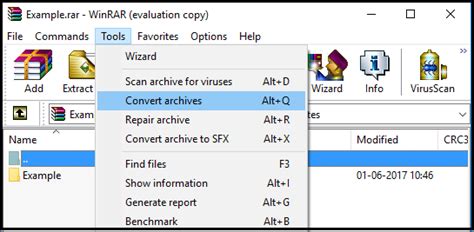 Convertir Fichier RAR En ZIP Avec WinRAR