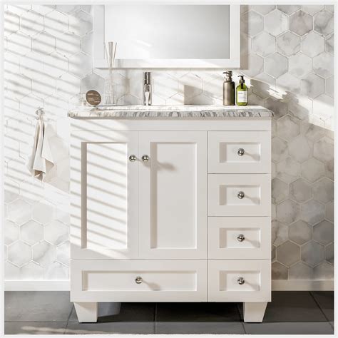 Allen Roth Roveland 36 In White Undermount Single Sink Bathroom Vanity