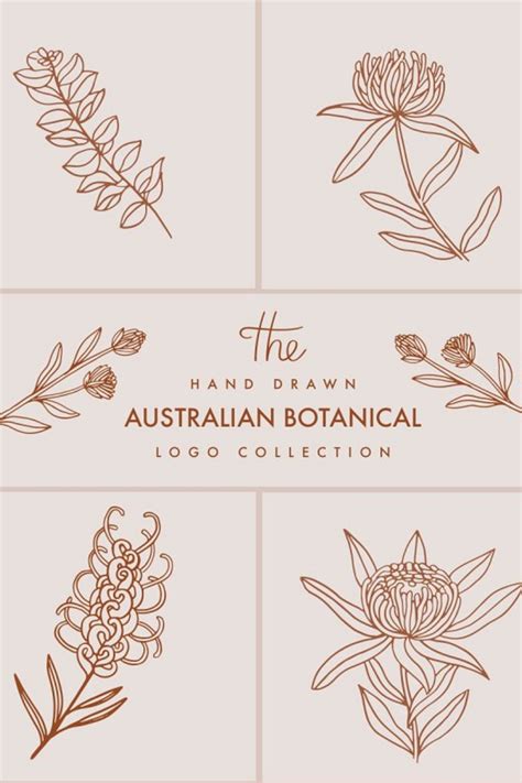 All You Need To Create A Modern Hand Drawn Floral Logo Including