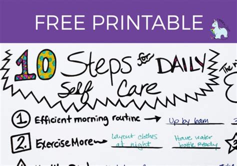 10 Step Self Care Plan Free Printable A Magical Mess