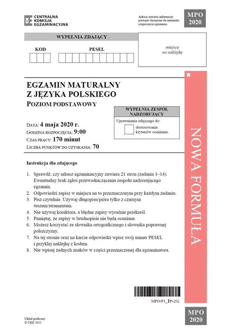 Matura 2020 Język Polski Podstawowy Odpowiedzi I Arkusz Cke Co Było Na Maturze Z Polskiego