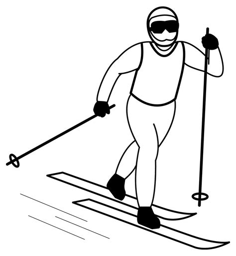 Ski Clipart Black And White