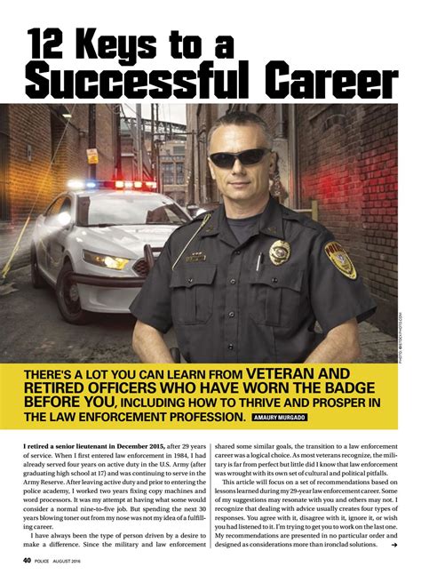 12 Keys To A Successful Law Enforcement Career By Amaury Murgado Issuu