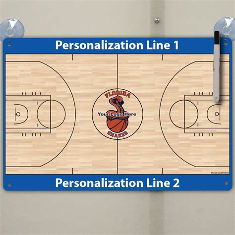 Basketball Custom Dry Erase Coach Board Full Court 18 X 12