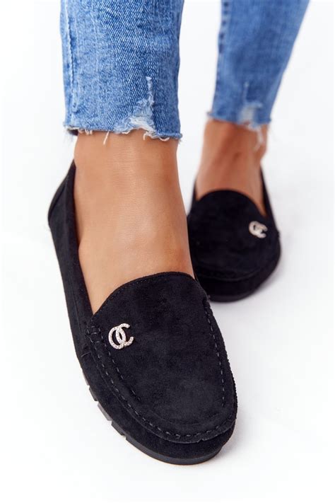 Womens Suede Loafers Black Madelyn Cheap And Fashionable Shoes At