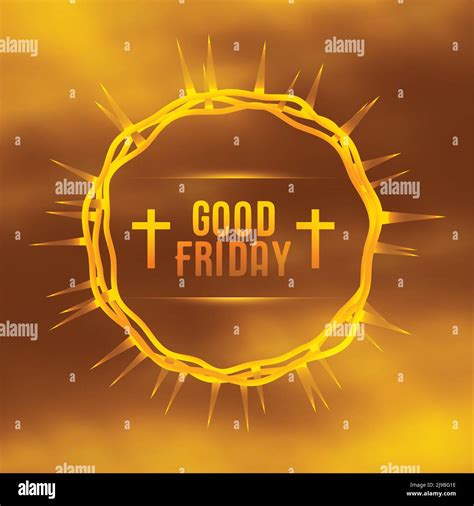 Holy Week Good Friday Poster With Crown Of Thorns Stock Vector Image
