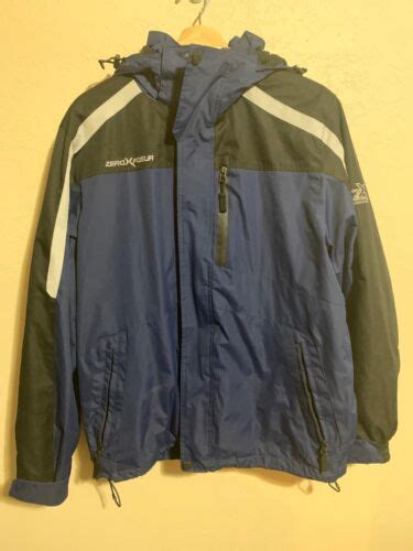 Zero Xposur Mens Lined Coat Jacket Size Medium Blue Black Warm Ebay