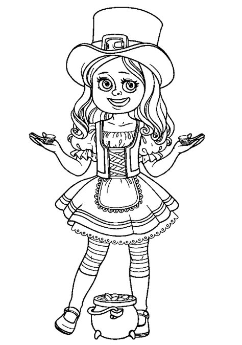 Girl Leprechaun Coloring Page Free Printable Coloring Pages