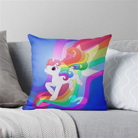 Cute Baby Rainbow Unicorn Throw Pillow By Lyddiedoodles Redbubble