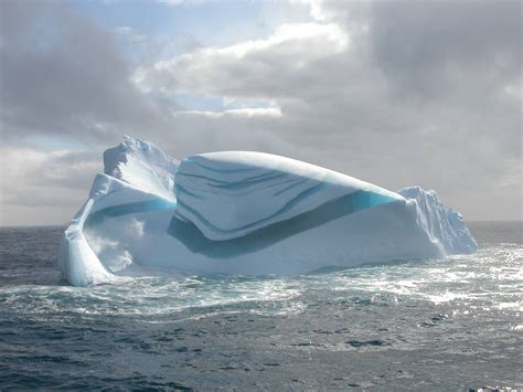Striped Iceberg Natural Phenomena Ocean Nature