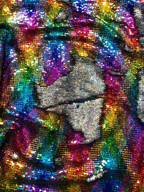New Rainbow Sequins Mermaid Reversible Sequins Rainbowsilver Etsy