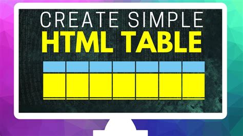 How To Create Simple Table In Html With Rows And Columns In Notepad