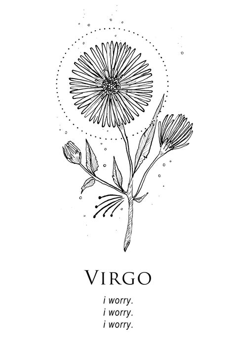 Virgo Aster Flower September Virgo Tattoo Astrology Tattoo Aster