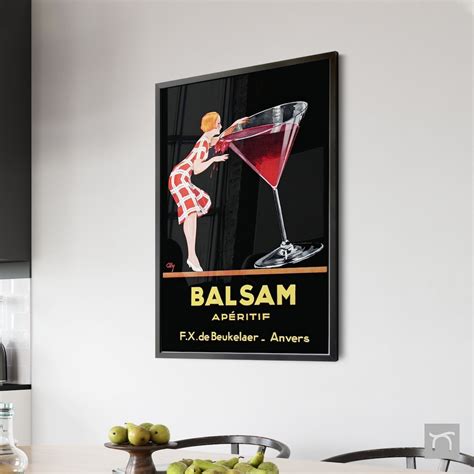 Balsam Aperitif Woman Tips Giant Martini Glass Canvas Print Etsy