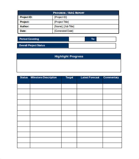 Simple Project Report Template 3 Professional Templates Project