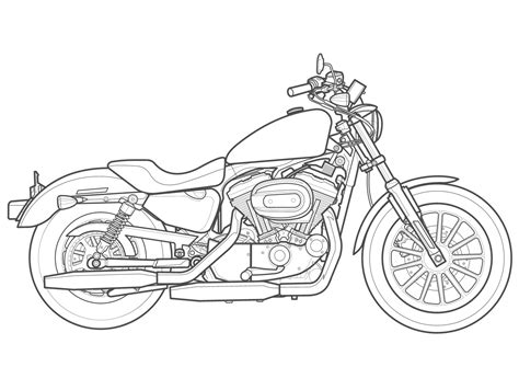 Motorcycle Line Drawing At Getdrawings Free Download