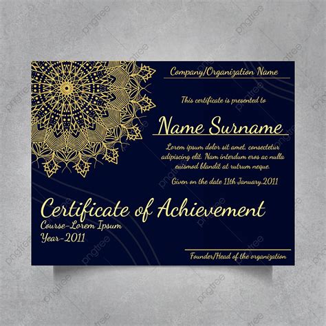 Gorgeous Mandala Certificate Template Download On Pngtree