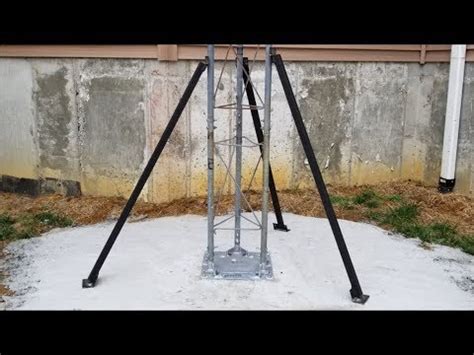 Antenna tower purchases don't have to be scary. DIY Ham radio antenna tower installation supports - YouTube
