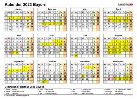 Die kalendervordrucke können wunderbar als jahresplaner, schulkalender, ferienkalender, unterrichtskalender, reise. Kalender 2023 Bayern: Ferien, Feiertage, PDF-Vorlagen