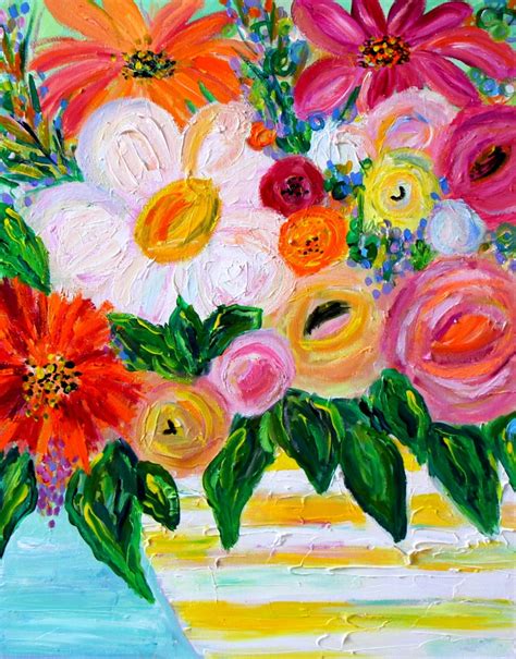Giclee Print Flowers In Ginger Jar Floral Still Life Bold Etsy