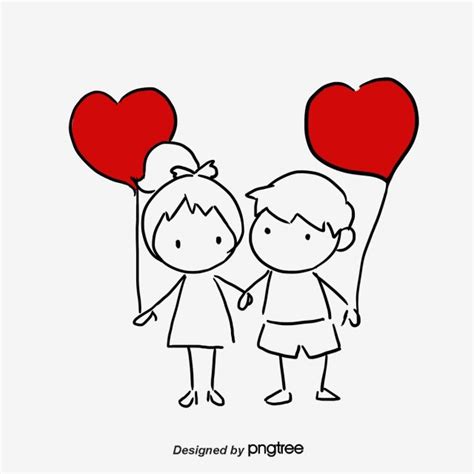 Pareja De Dibujos Animados Cartoon Los Amantes Corazón Png Y Psd