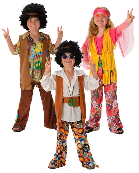 60s Hippie Kids Fancy Dress Funky 1960s 1970s Childs Childrens Hippy
