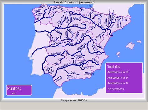 Mapa Rios España Y Afluentes
