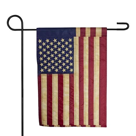 Embroidered Tea Stained American Garden Flag 125 X 18