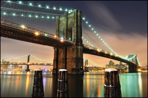 Brooklyn Bridge At Night Fotografía Historias De Nueva York