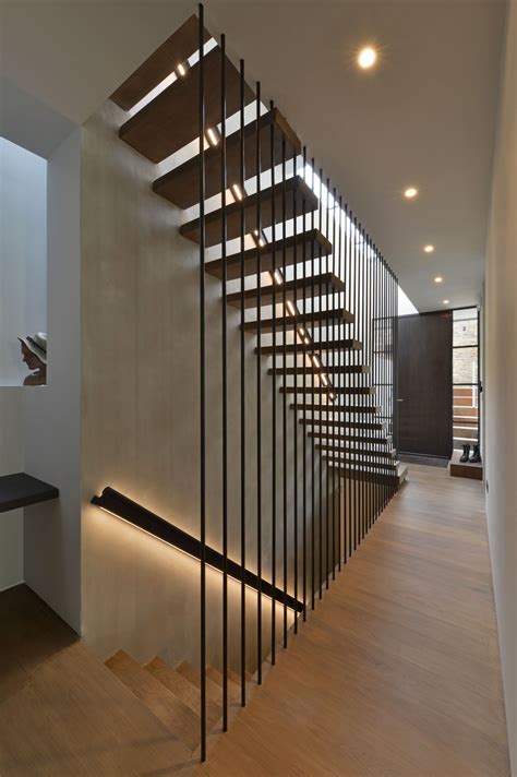 Hampstead House With A Timber Suspended Stair Leads Up To The Spare Bedroom And Master Suite