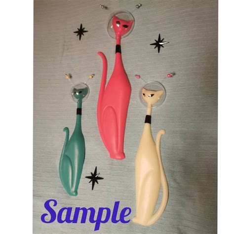 Sexton Cats Repro Mid Century Modern Wall Decor Pastel Color Etsy