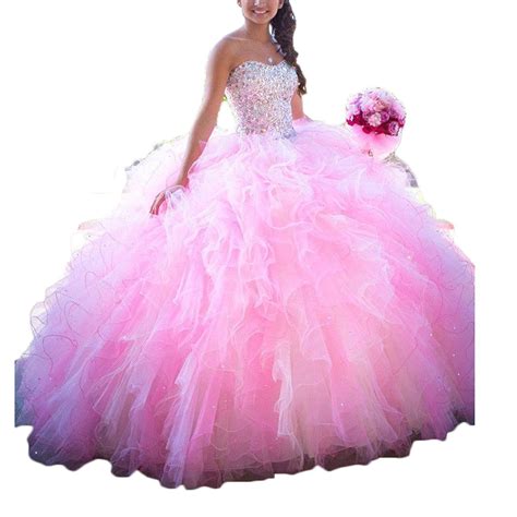 Okaybridal Women S Sweetheart Organza Quinceanera Dresses Beading Princess Sweet 16 Prom Party