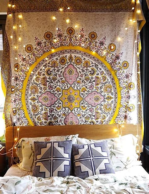 Shipped with usps priority mail. Floral Medallion Wall Tapestry Headboard Wall Art Bedspread Home Décor, 60" Wx 80" L: Tapestries ...