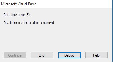 Vba Invalid Procedure Call Or Argument On Replace Function Stack