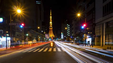 Desktop Wallpaper Tokyo Citys Road In Night Hd Image Picture