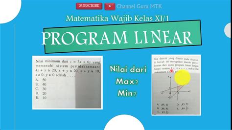 Menentukan Nilai Maksimum Atau Minimum Fungsi Objektif Program Linear