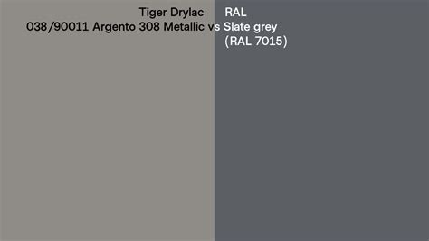 Tiger Drylac 038 90011 Argento 308 Metallic Vs RAL Slate Grey RAL 7015