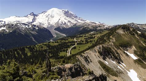 Mount Rainier Landscape In The Morning Image Free Stock