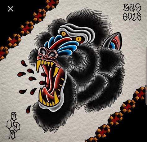 Traditional Tattoo Gorilla Traditional Tattoo Animals Traditional