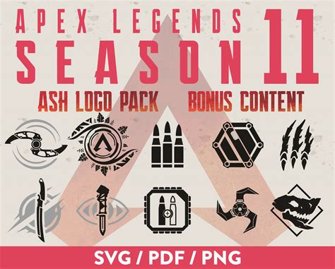 Apex Legends Ash Svg Download Vector Logo Pack Season 11 Etsy Canada